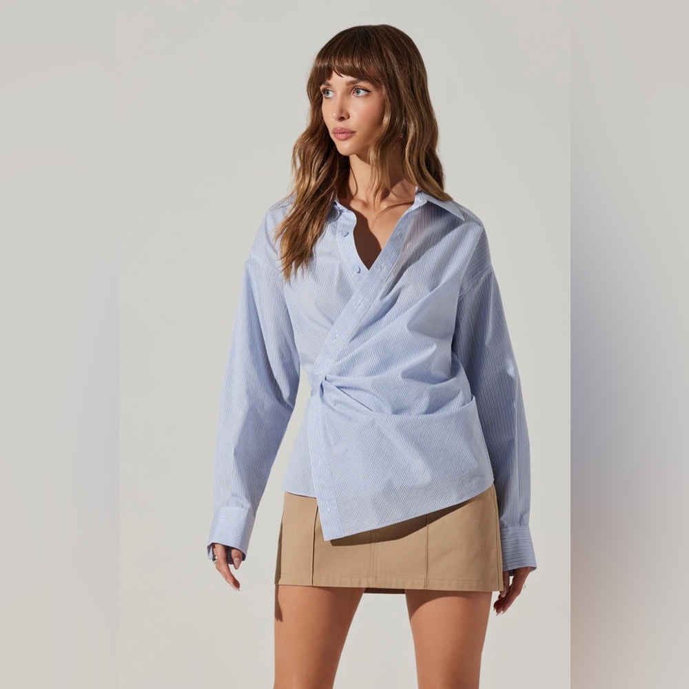 ASTR - asymmetrical wrap shirt